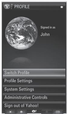 PROFILE Signed in as John Switch Profile Profile Settings System Settings Administrative Controls Sign out of Yahoo!