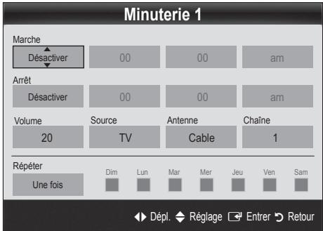 SAMSUNG UN55C6400RF - Réglage de la mise en marche et de l'arrêt de la minuterie - 2