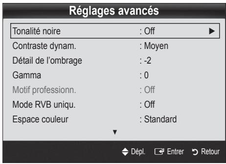 SAMSUNG UN55C6400RF - Réglages avancés - 3