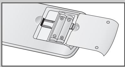 SAMSUNG WS-32Z30HE - Insertion des piles dans la télécommande - 2