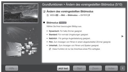 SAMSUNG UE37D6530WS - So wechseln Sie zwischen dem e-Manual und den entsprechenden Menüs. - 1