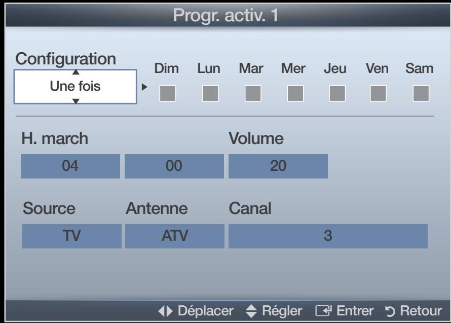 SAMSUNG UE40D5000 - Réglage de la minuterie de mise en marche / arrêt - 3