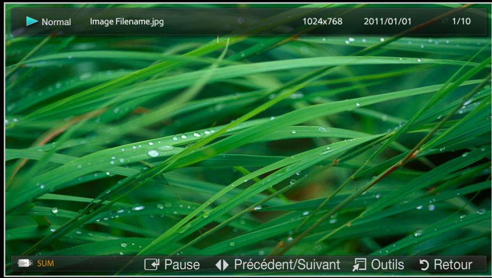 SAMSUNG UE40D5000 - Visualisation d'une photo (ou d'un diaporama) - 2