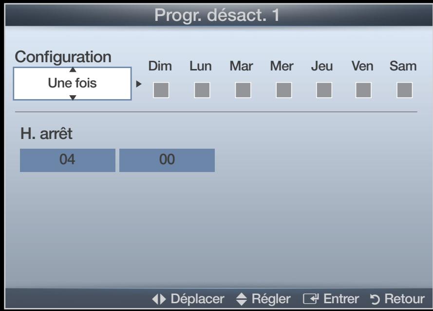 SAMSUNG UE40D5000 - Réglage de la minuterie de mise en marche / arrêt - 5