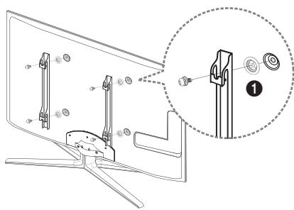 Technical diagram showing a mounted device with labeled parts and an inset detail view labeled '1'