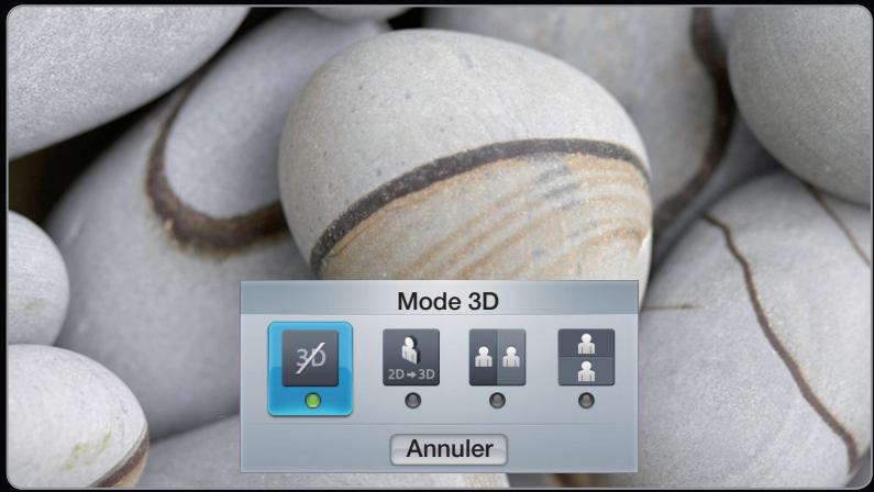 Mode 3D 3D 2D → 3D Annuler