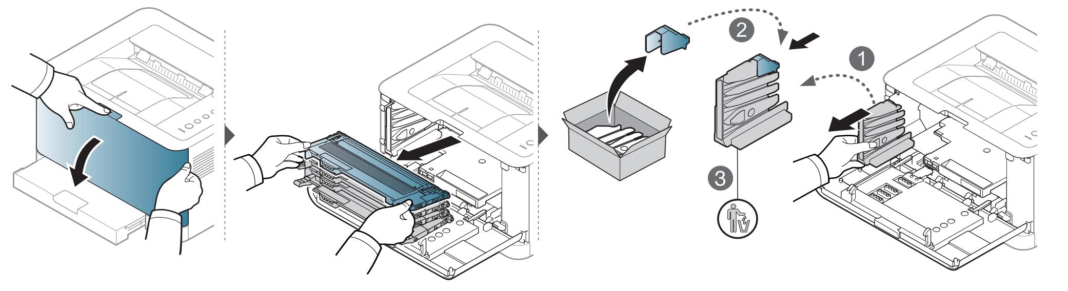 SAMSUNG CLP-360 - Remplacement du récupérateur de toner usagé - 1