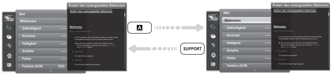 SAMSUNG PS51E8000GQ - So wechseln Sie zwischen den Themen im e-Manual und den entsprechenden Bildschirmmenüs. - 1