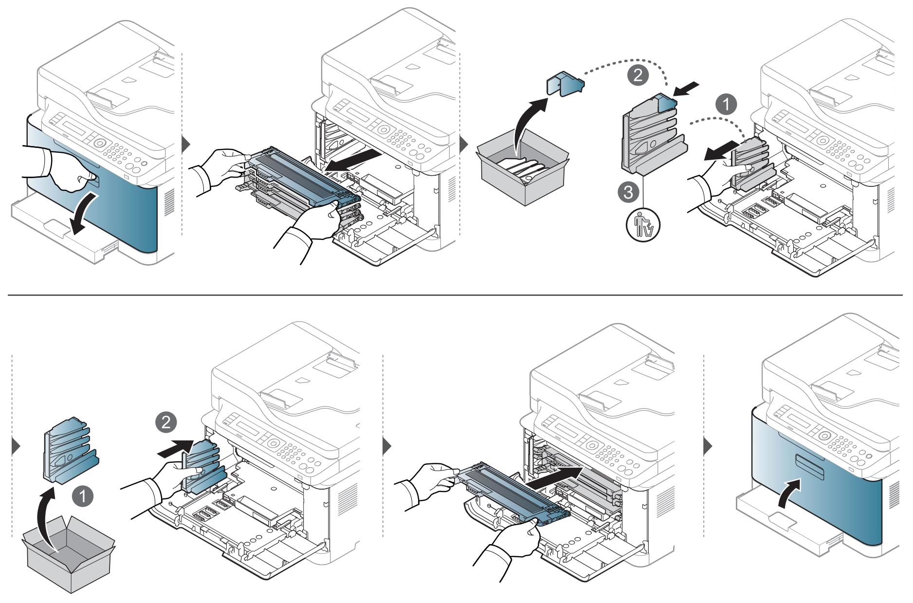 SAMSUNG CLX-3300 - Remplacement du récupérateur de toner usagé - 1