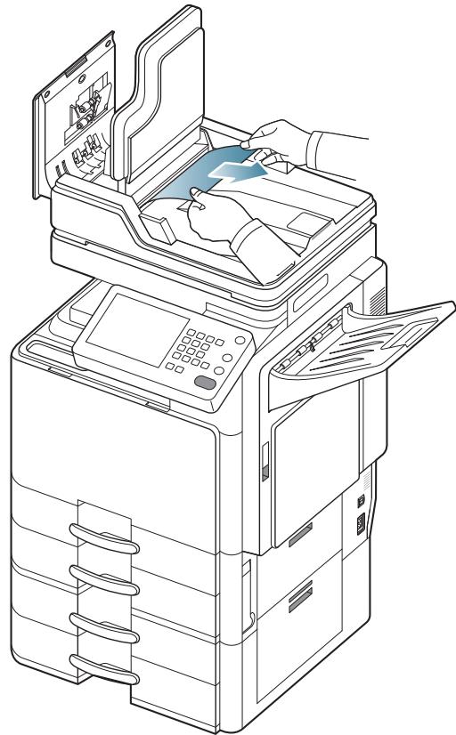 SAMSUNG CLX-9250ND - Bourrage du papier d'origine dans la zone de sortie du scanner - 6