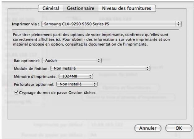 SAMSUNG CLX-9250ND - Activation de périphériques ou accessoires en option - 1