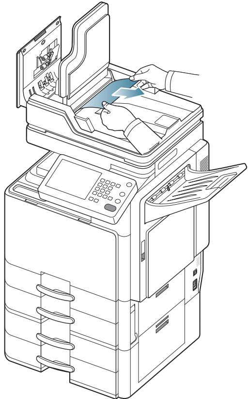 SAMSUNG CLX-9250ND - Bourrage du papier d'origine dans la zone de sortie du scanner - 3