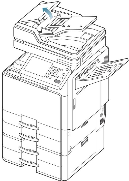 SAMSUNG CLX-9250ND - Bourrage du papier d'origine devant la trajectorie recto/verso du scanner - 2
