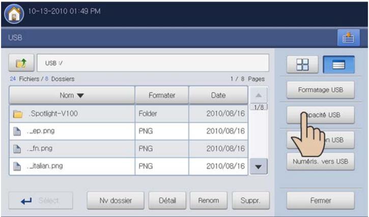 SAMSUNG CLX-9250ND - Affichage de la capacité de la mémoire USB - 1