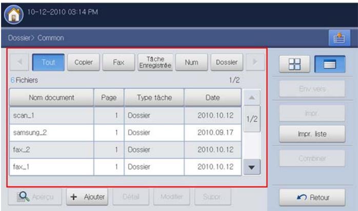 SAMSUNG CLX-9250ND - Présentation des détails de l'écran de la boîte à document - 3