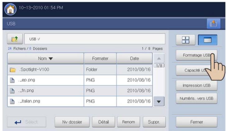 SAMSUNG CLX-9250ND - Formatage d'un périphérique de stockage USB - 1