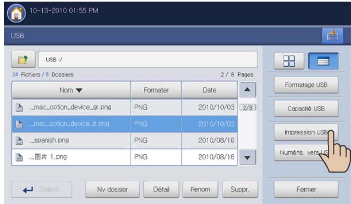 SAMSUNG CLX-9250ND - Appuyez sur Impression USB. - 1