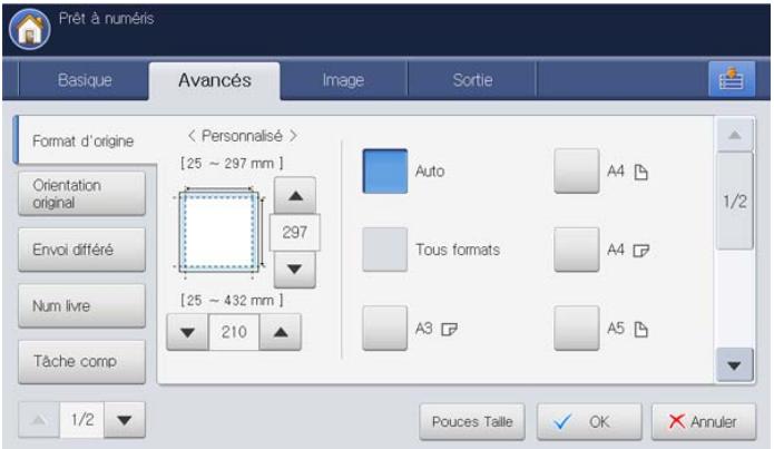 SAMSUNG CLX-9250ND - Sélection du format des originaux - 1