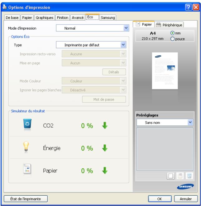 SAMSUNG CLX-9250ND - Onglet Éco - 1
