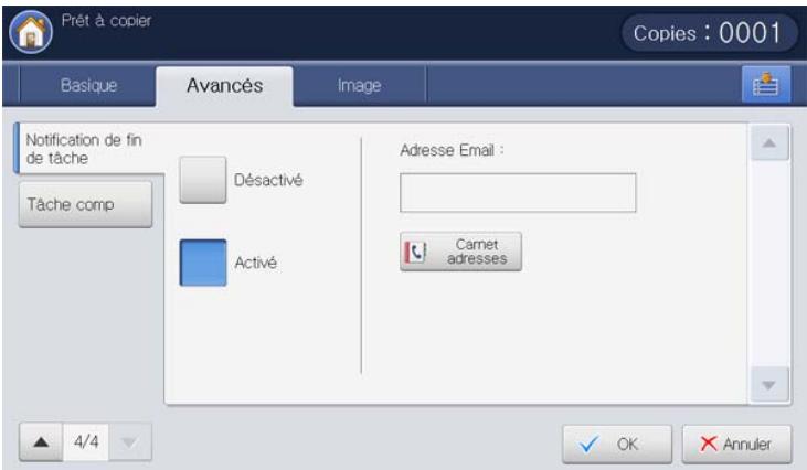 SAMSUNG CLX-9250ND - Définition de la notification d'achèvement de tâche - 3