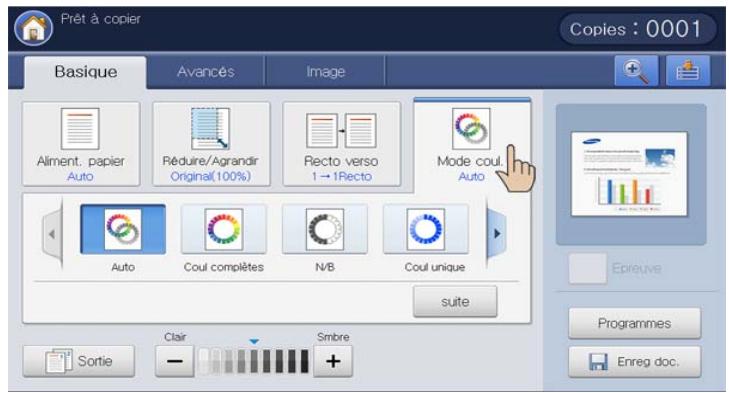 SAMSUNG CLX-9250ND - Sélection du mode de couleur - 1