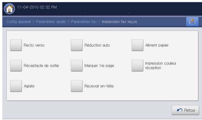 SAMSUNG CLX-9250ND - Sélection d'un bac de sortie pour les télécopies reçues - 1