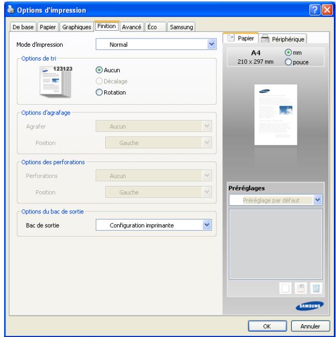 SAMSUNG CLX-9250ND - Onglet Finition - 1