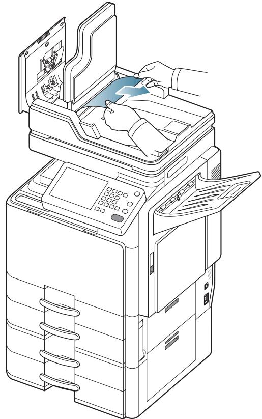 SAMSUNG CLX-9250ND - Bourrage du papier d'origine dans la zone de sortie recto/verso du scanner - 4