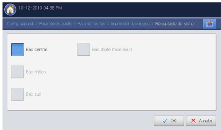 SAMSUNG CLX-9250ND - Sélection d'un bac de sortie pour les télécopies reçues - 2