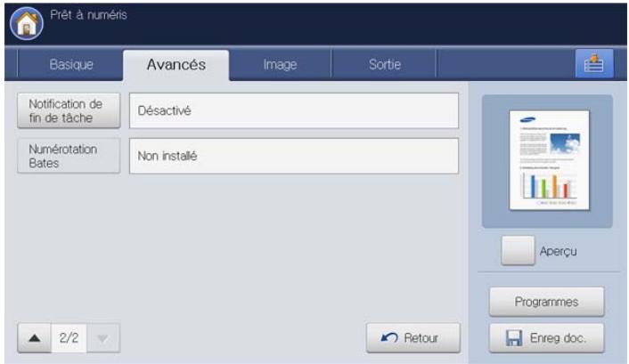 SAMSUNG CLX-9250ND - Onglet Avancés - 2