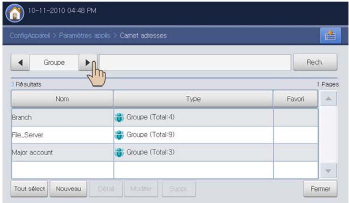 SAMSUNG CLX-9250ND - Recherche d'une entrée dans le Carnet d'adresses - 3