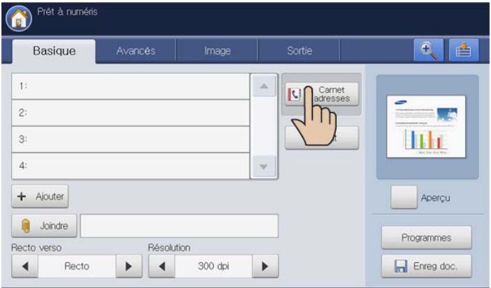 SAMSUNG CLX-9250ND - Saisie d'adresses de serveur depuis le carnet d'adresses - 1