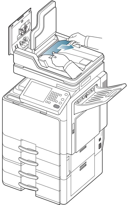 SAMSUNG CLX-9250ND - Bourrage du papier d'origine dans la zone de sortie recto/verso du scanner - 7