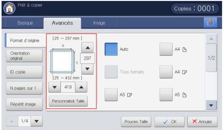SAMSUNG CLX-9250ND - Sélection du format des originaux - 3
