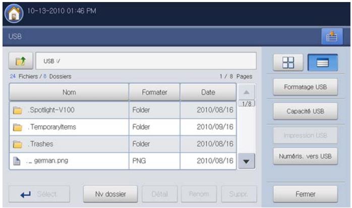 SAMSUNG CLX-9250ND - Présentation de l'écran USB - 2