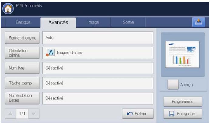 SAMSUNG CLX-9250ND - Onglet Avancés - 1