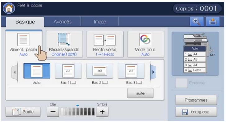 SAMSUNG CLX-9250ND - Sélection du bac d'alimentation papier - 1