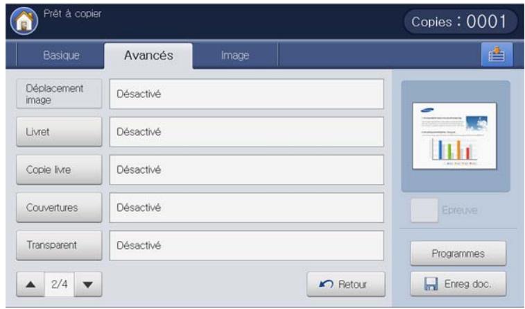 SAMSUNG CLX-9250ND - Onglet Avancés - 2
