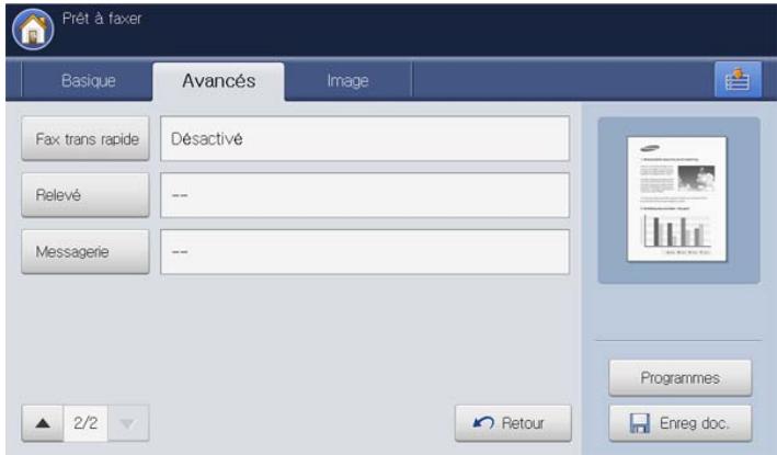SAMSUNG CLX-9250ND - Onglet Avancés - 2