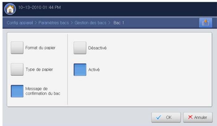 SAMSUNG CLX-9250ND - Paramétrage du message de confirmation de bac - 3