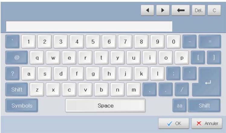 SAMSUNG CLX-9250ND - Saisie d'adresses électroniques depuis le clavier contextuel - 1
