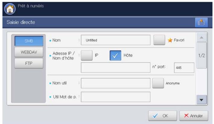 SAMSUNG CLX-9250ND - Saisie manuelle d'adresses de serveur - 1