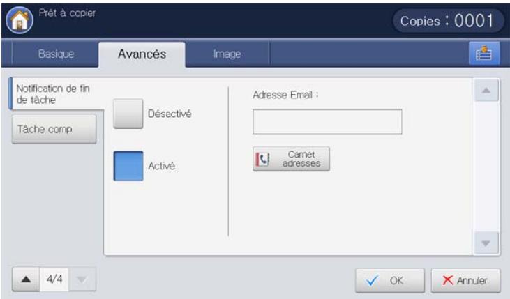 SAMSUNG CLX-9350ND - Définition de la notification d'achèvement de tâche - 3