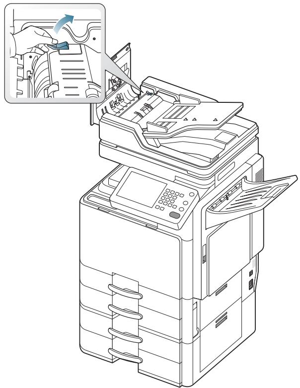 SAMSUNG CLX-9350ND - Bourrage du papier d'origine devant la trajectoire recto/verso du scanner - 3