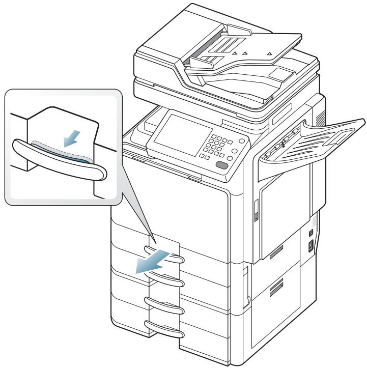 SAMSUNG CLX-9350ND - Bourrage papier dans le bac 1 - 3