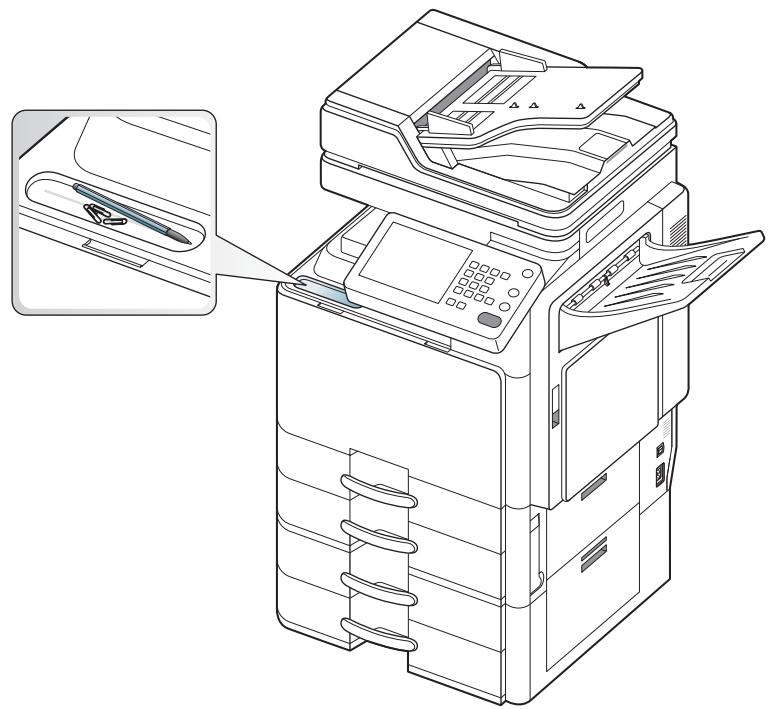 SAMSUNG CLX-9350ND - Utilisation du support pour stylos et trombones - 1