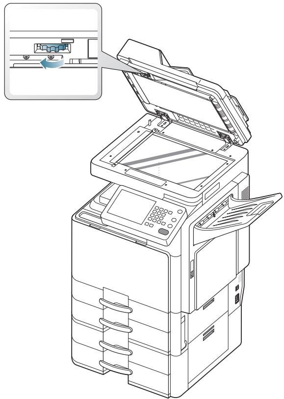 SAMSUNG CLX-9350ND - Bourrage du papier d'origine dans la zone de sortie recto/verso du scanner - 6