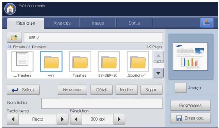 SAMSUNG CLX-9350ND - Présentation de l'écran Numéris. vers USB - 1
