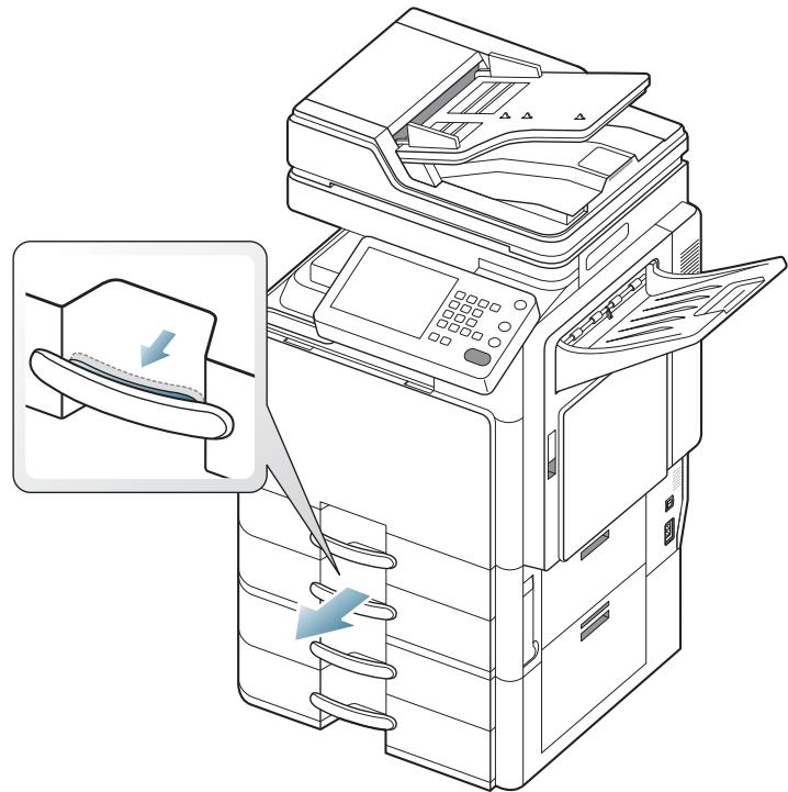 SAMSUNG CLX-9350ND - Bourrage papier dans le bac 2 - 4