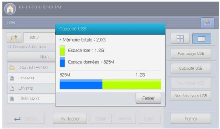 SAMSUNG CLX-9350ND - Affichage de la capacité de la mémoire USB - 2